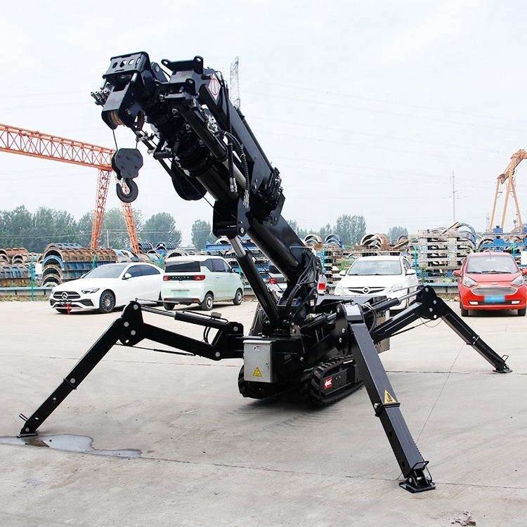 Mini 3t Foldable Tower Crane with CE Approved Diesel Telescopic Boom Construction Jobs Mini Spider Crane