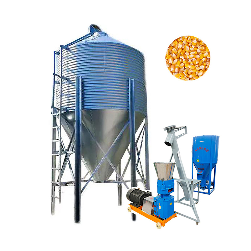 5-50 Ton Small Barley Malt Grain Corn Feed Storage Silo Bins for Animal Feed Pellet Farm Feeding Line