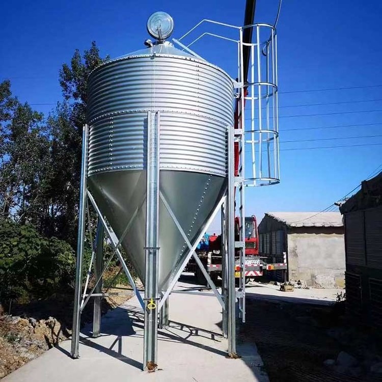 Small Grain Feed Silos 10 Ton 20t 50t Steel Storage Silos Bins for Broiler Automatic Chicken Pig Feeding System