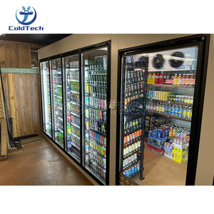 Customized Commercial Beer Cave Walk In Cooler Glass Door