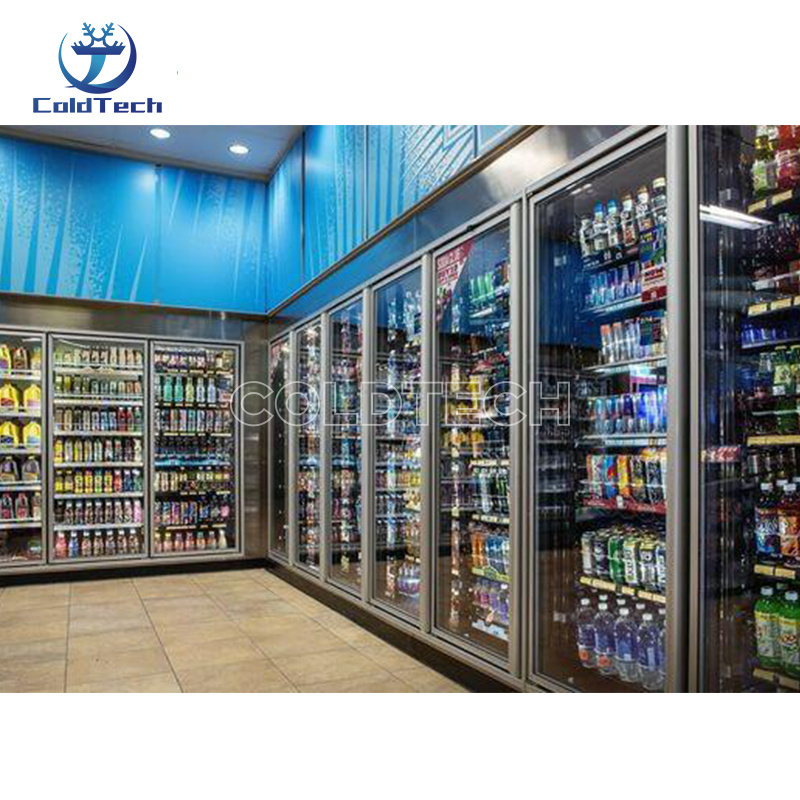 Beverage Display Walk in Cooler Cold Storage Freeezr Glass Door Cold Room