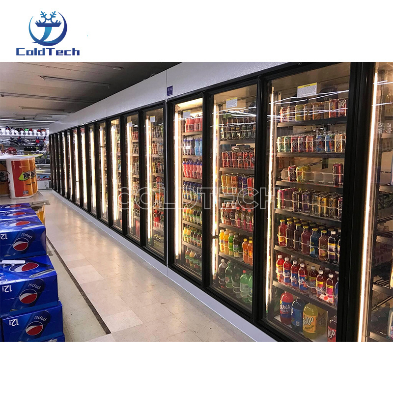 Glass Door Display Cold Storage Custom Walk-Ins Coolers Commercial Cooling Room