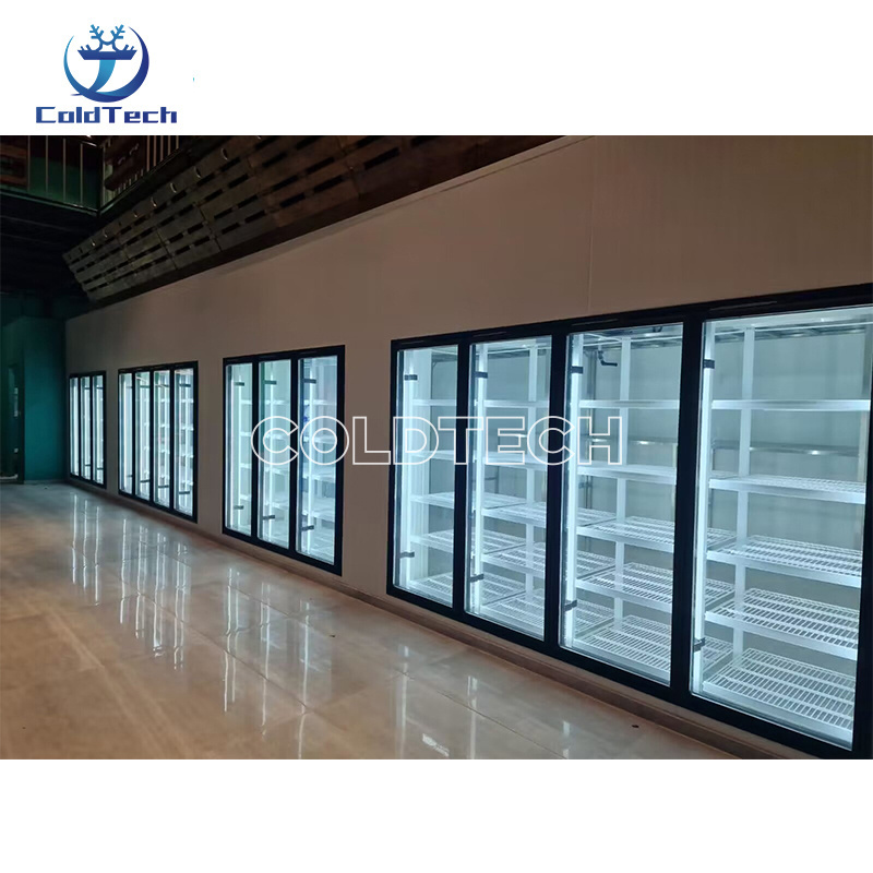 Glass Door Display Cold Storage Custom Walk-Ins Coolers Commercial Cooling Room