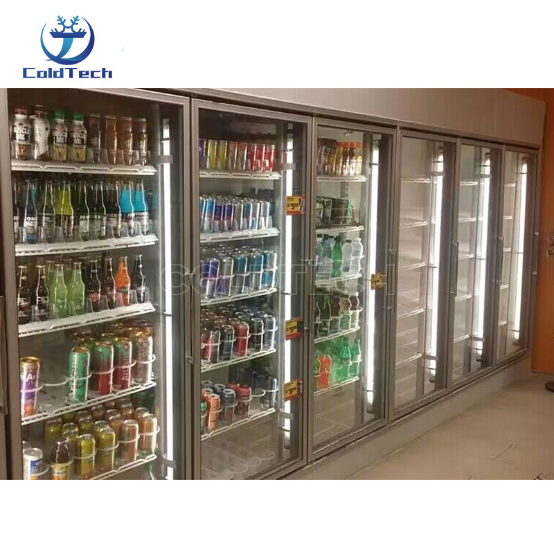 Supermarket Cold Room Display Glass Door Beer Cave Walk in Cooler