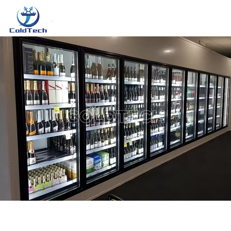 Beverage Display Walk in Cooler Cold Storage Freeezr Glass Door Cold Room