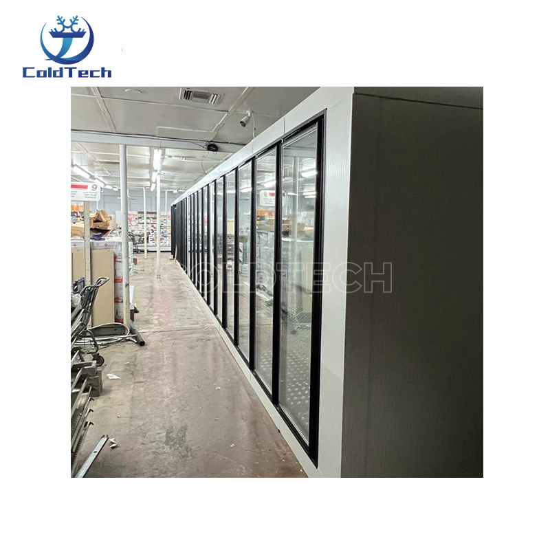 Customized Commercial Beer Cave Walk In Cooler Glass Door