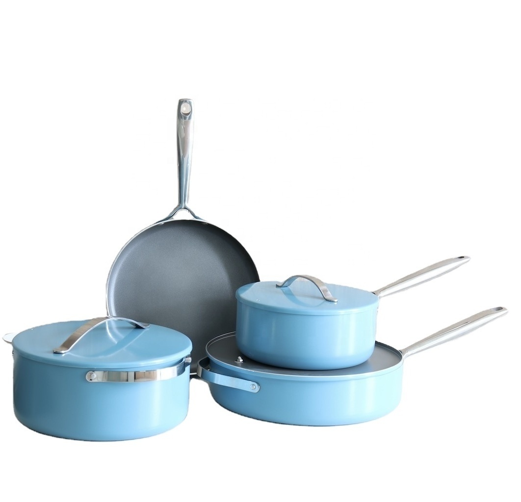 Colli amazon hot sell caraway induction bottom ceramic cookware sets wholesale aluminum cookware