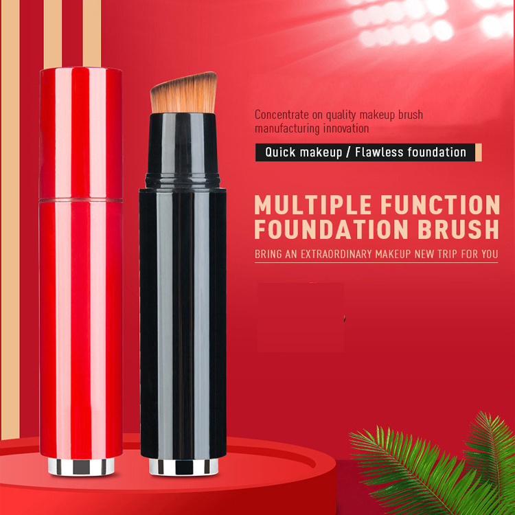 Multifunction 2in1 Refillable Foundation Bottle Inside Professional Single Makeup Brush Make Up Brushes Custom Logo