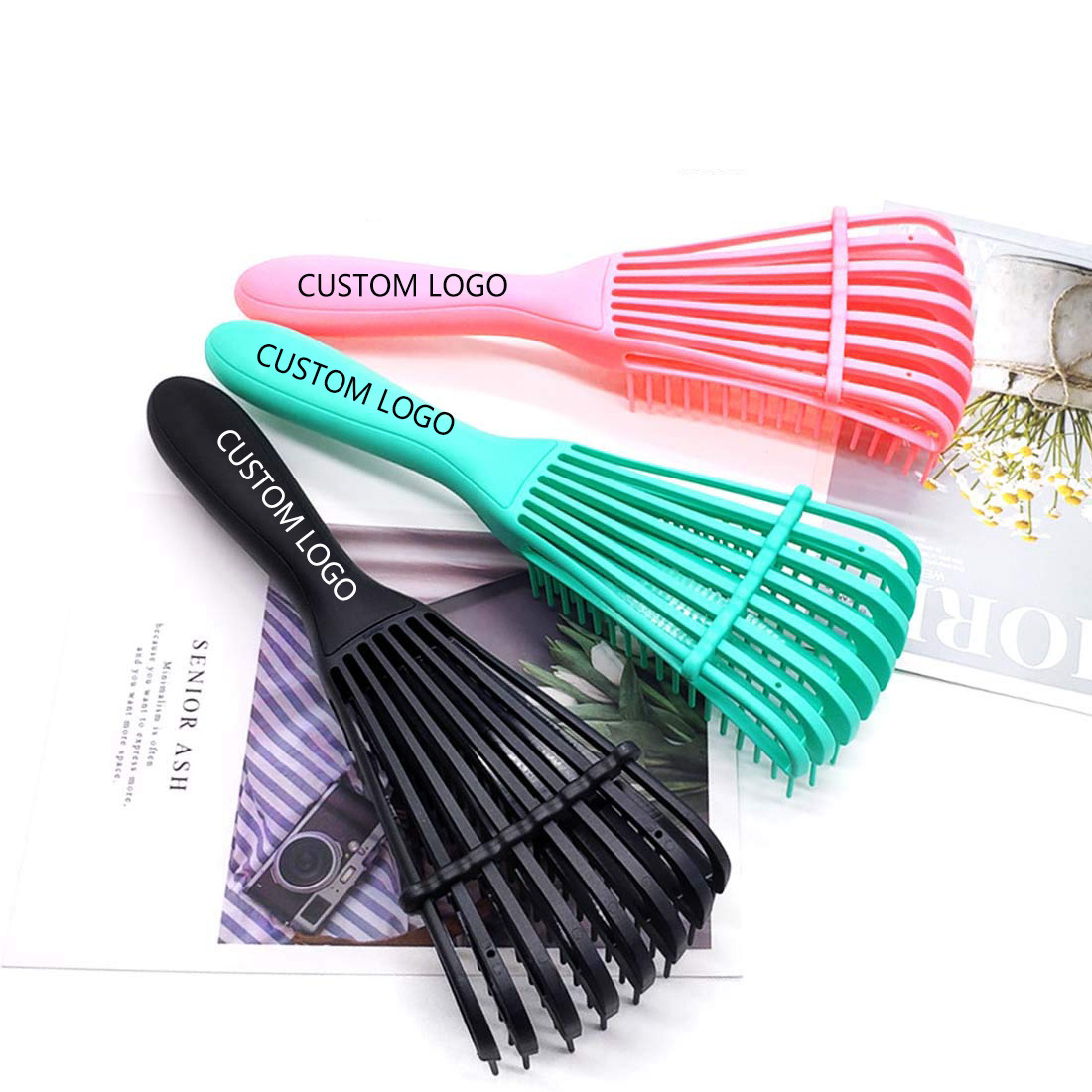 custom logo different types of hair combs scalp massager shampoo brush Detangling hair combs and brushes for salon home use