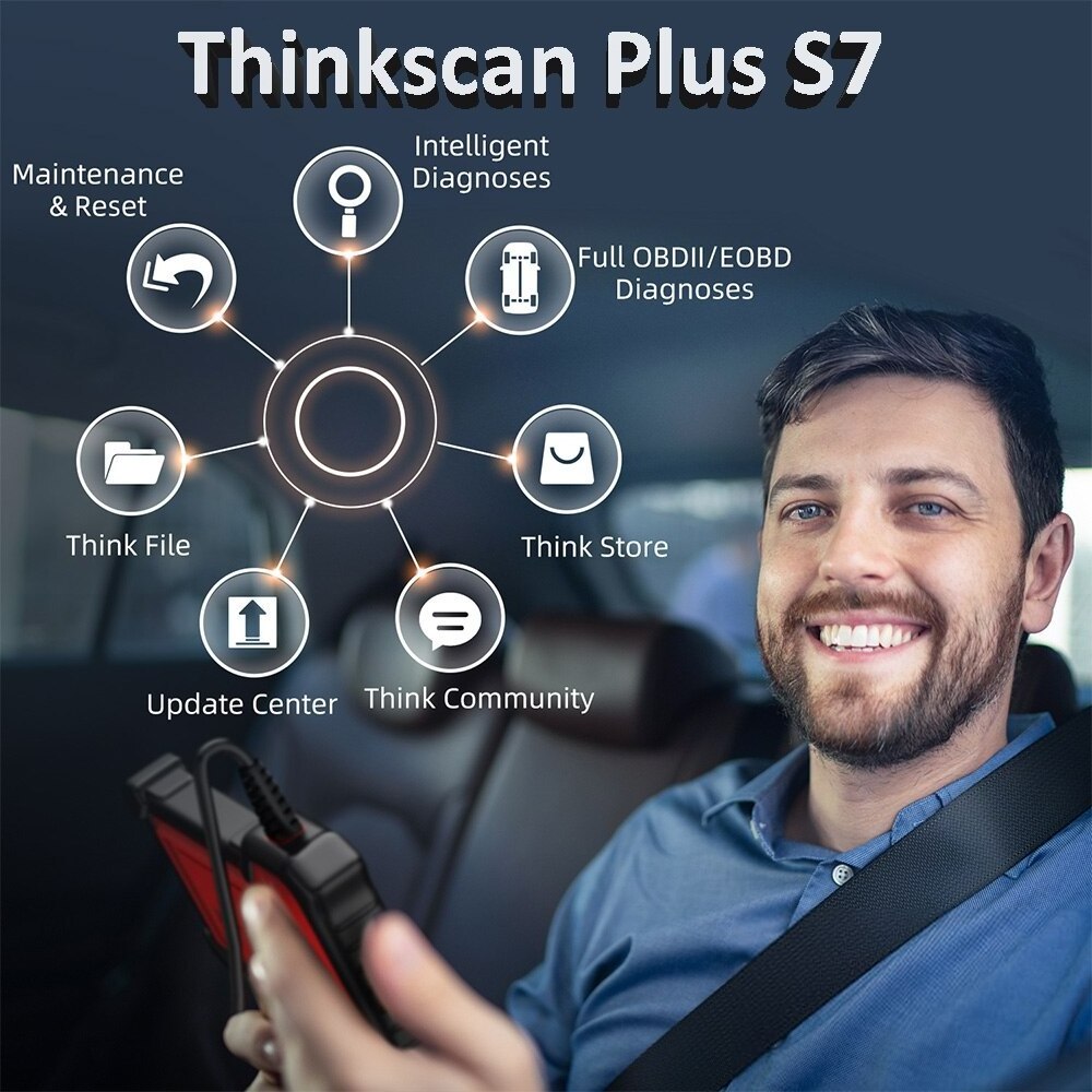 30% off  THINKCAR Thinkscan Plus S7  OBD2 AutoDiagnostic Tool  for All Cars ABS/SRS/ECM/TCM/BCM/IC/AC 7 Systems obd2 Scanner