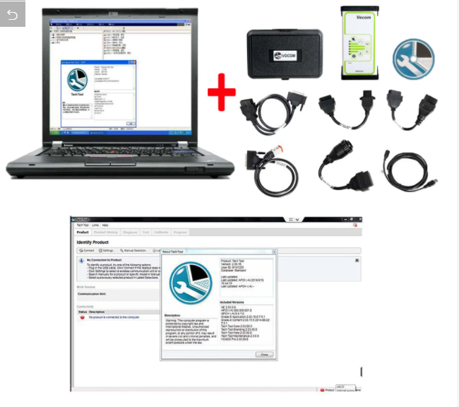 Hot selling Volvo 88890300 Vocom Interface Ptt 2.03 or Ptt 2.8.121 Truck Diagnose Tool for Volvo, Renault, Ud, Mack Truck Plus L