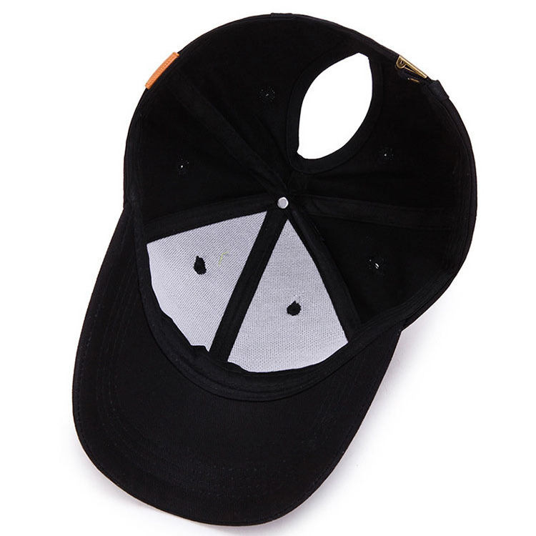 Women's horsetail baseball cap solid color sunshade cap back opening fashion  hat can be customized logo