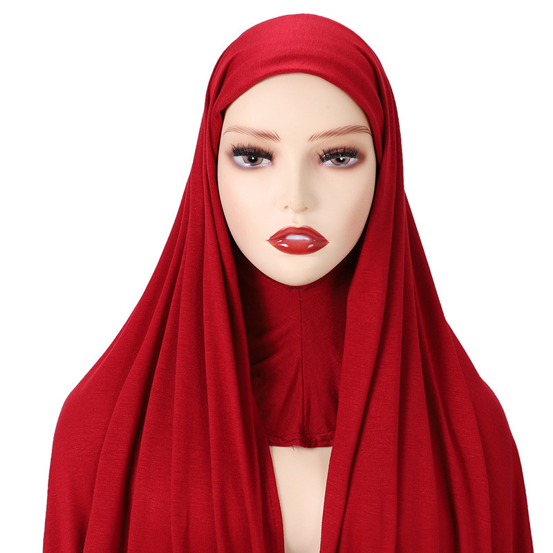 Bonnet Hijab Full Cover Inner Scarf Ready To Wear Hijab With Underscarf for Muslim Women Cotton Hijabs with underCap