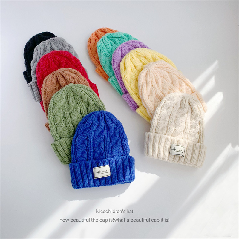 New Style Autumn Winter Beanie Hats Twist Braid Woolen Cap Knitted Women Hats Korean Version Knitted Hats