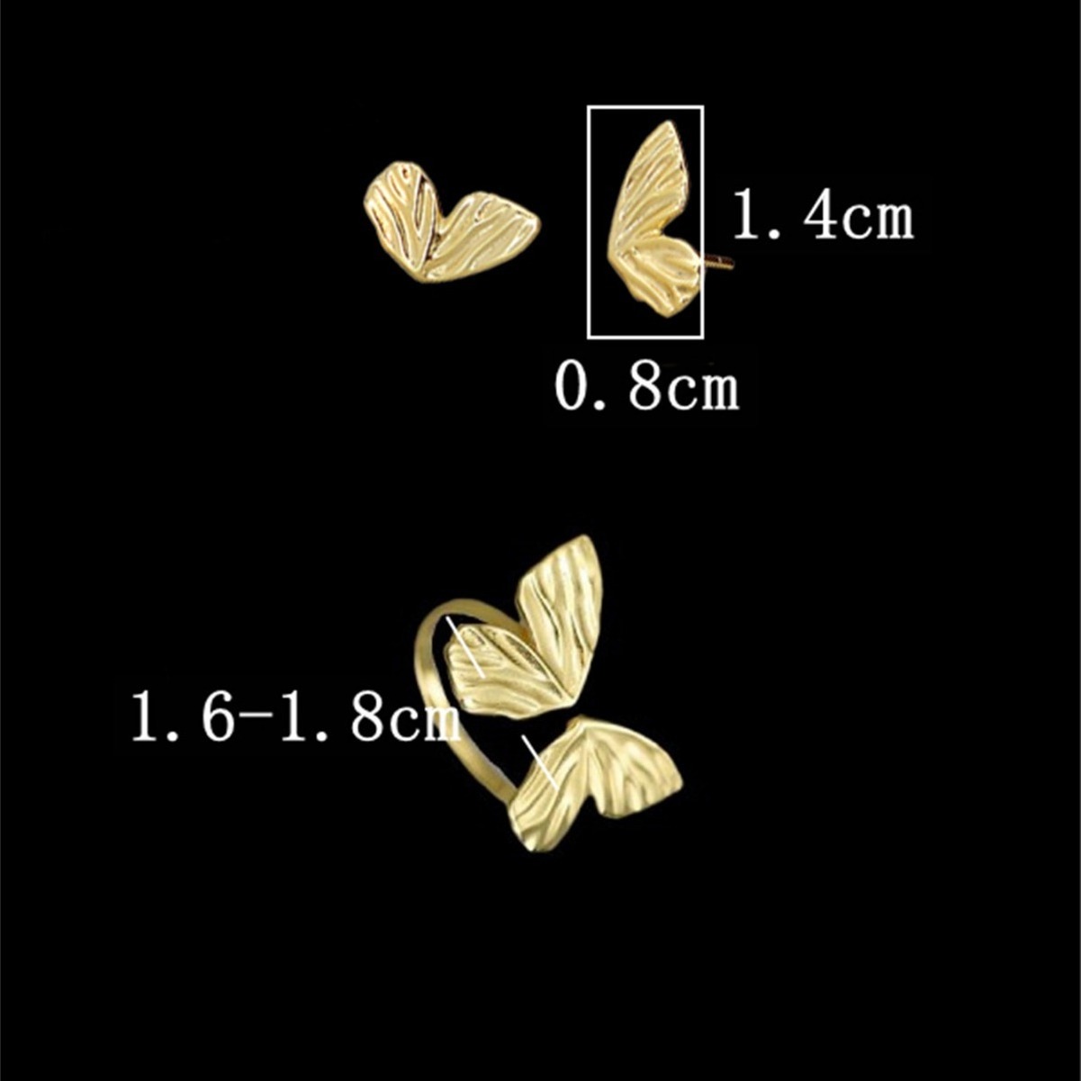 Butterfly ring high-level index finger dance small opening adjustable art ring