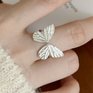 Butterfly ring high-level index finger dance small opening adjustable art ring