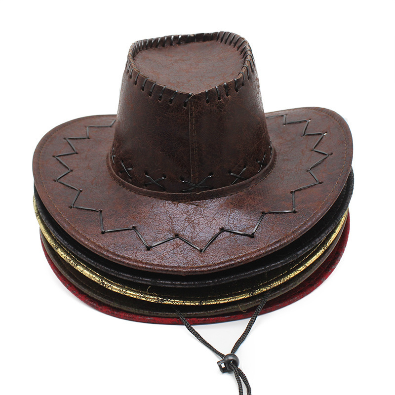 Custom PU Leather Cowboy Western Hat China Manufacturer Wholesale Cheap Cowboy Hats For Men Adult