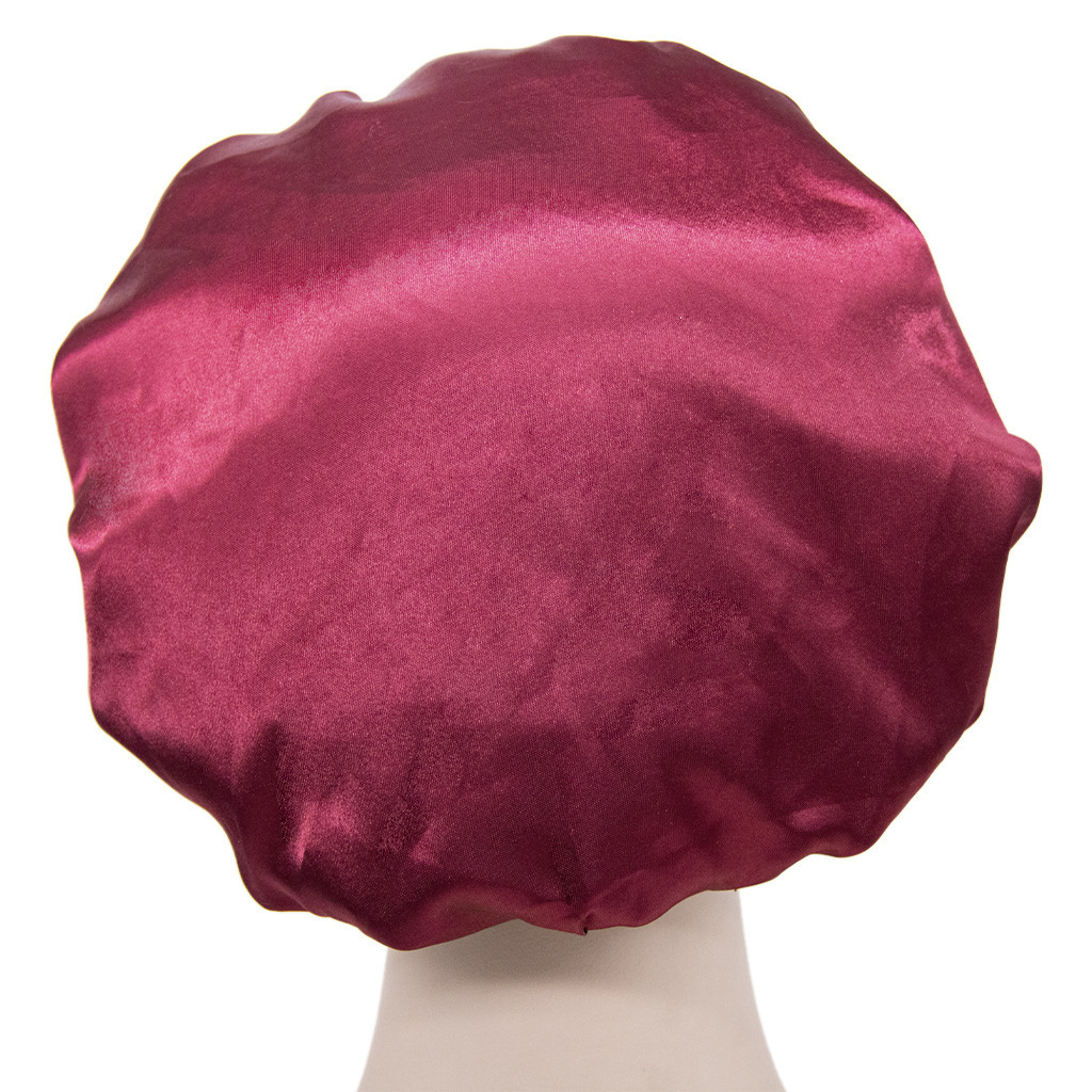 Wholesale Women Shower Cap Sleeping Hair Cap Sublimation Designer Hair Bonnets Silk Custom Logo Satin Bonnet