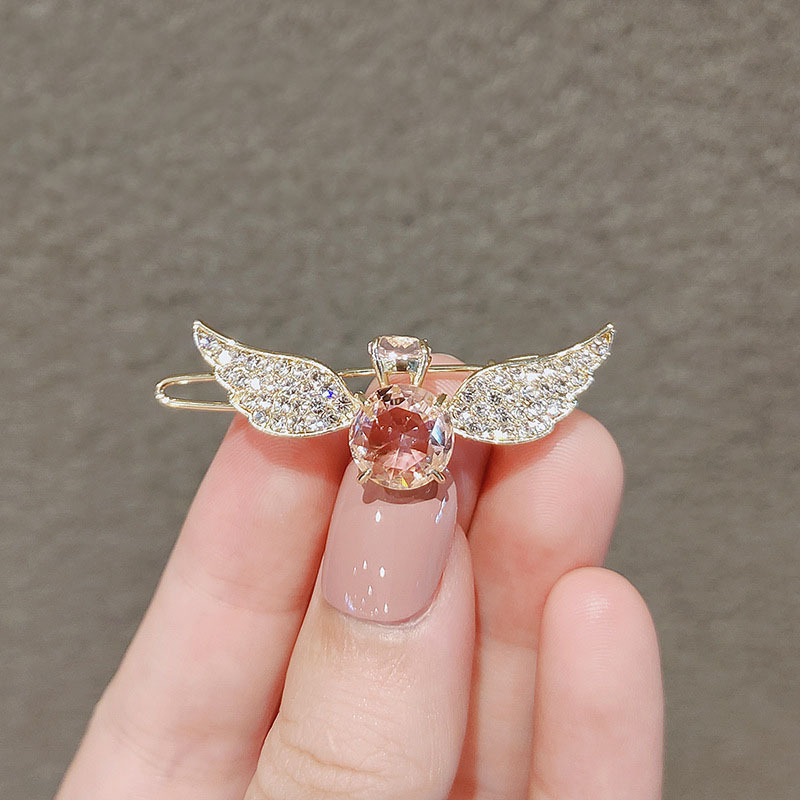 Korean style rabbit crystal hairpin bangs side clip net red girl clip headdress side frog button clip