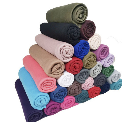 Ethnic Scarves & Shawls Wholesale High Quality Elasticity Solid Color Foulard Women Muslim Hijab Jersey Cotton Scarf