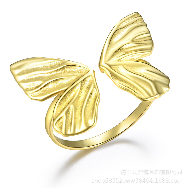 Butterfly ring high-level index finger dance small opening adjustable art ring