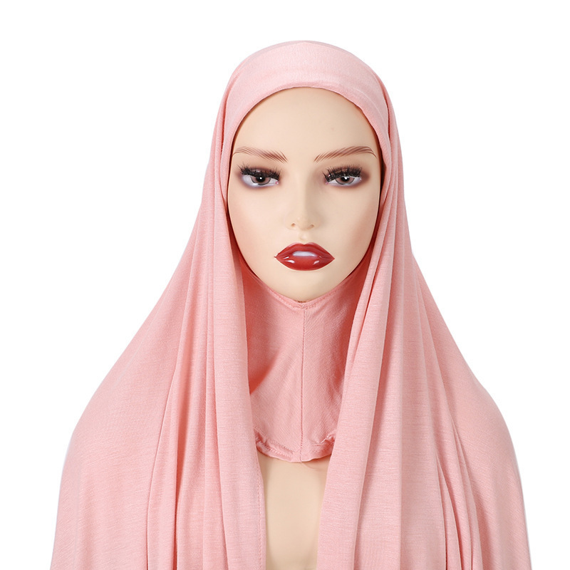 Bonnet Hijab Full Cover Inner Scarf Ready To Wear Hijab With Underscarf for Muslim Women Cotton Hijabs with underCap