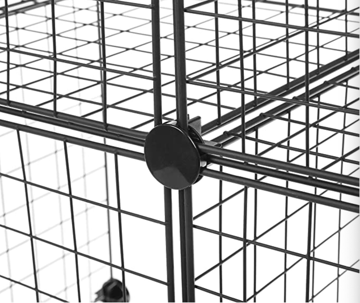 Black 6 Cube Grid Wire Storage Shelves for Home, Kitchen, Office neat storage and tidy display