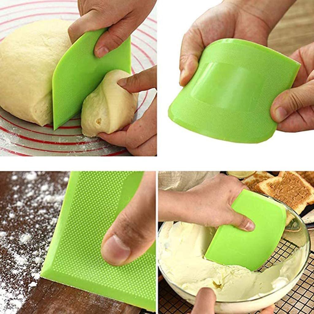 Food-safe Plastic Dough Scraper Bowl Scraper  Dough Cutter Multipurpose Food Scrappers for Bread Dough Cake