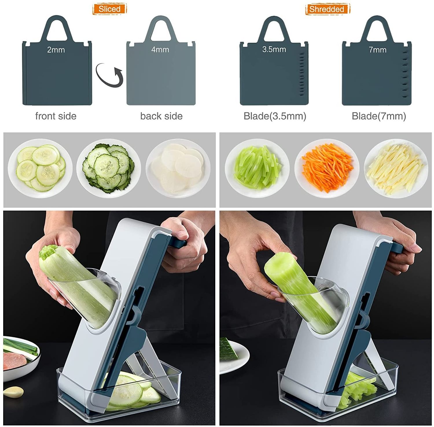 New Arrival High Quality Mandoline Slicer, 4 IN 1 Safe Vegetable Chopper Including Storage Container with Lid