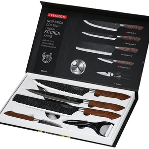 Stainless Steel Kitchen Cutting Knives Set of 6 Pieces with Ergonomic Handles, Chef Knife Set with Gift Box