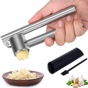 304 Stainless Steel Garlic Crusher & Peeler Garlic Ginger Press Set