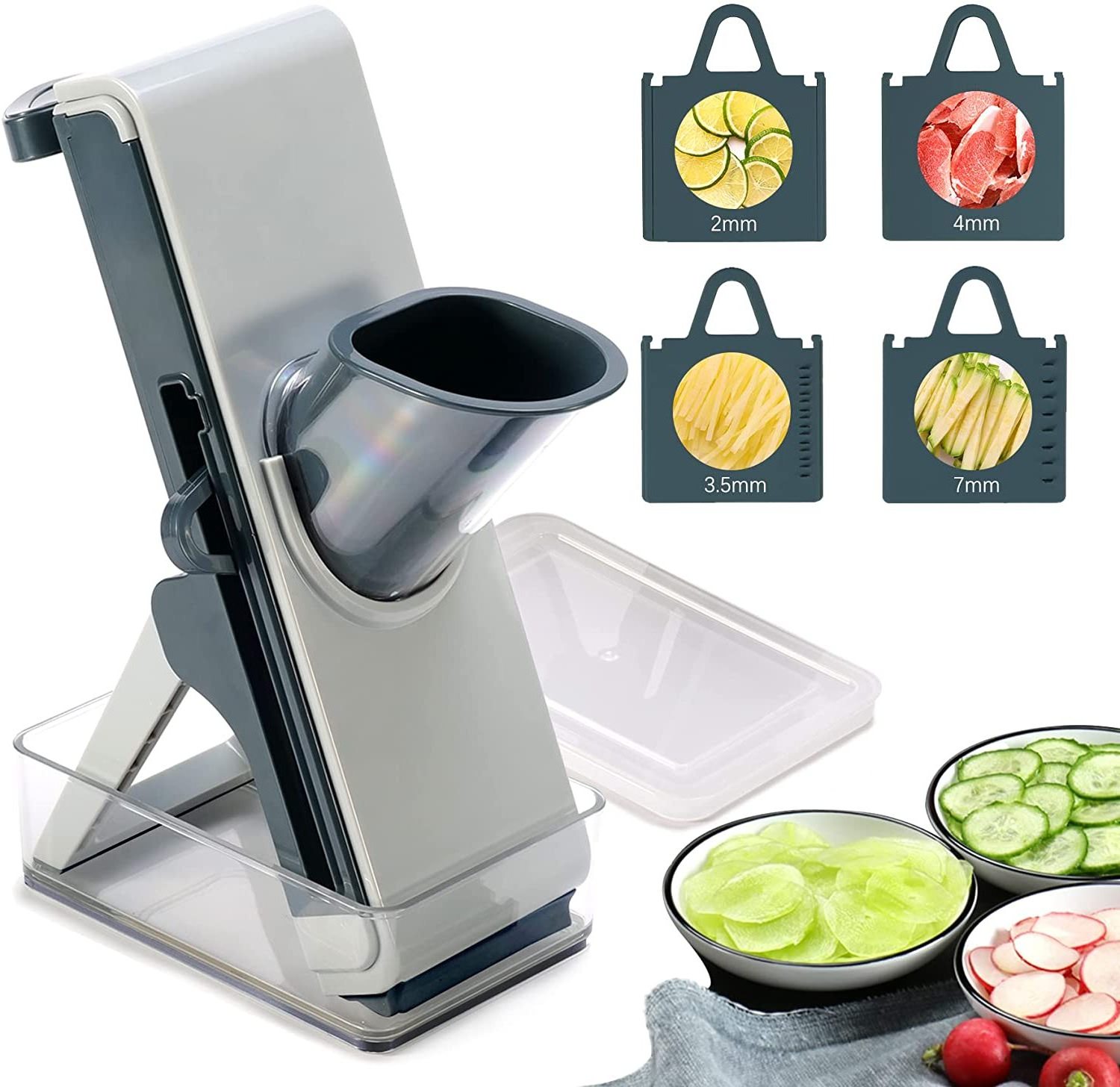 New Arrival High Quality Mandoline Slicer, 4 IN 1 Safe Vegetable Chopper Including Storage Container with Lid