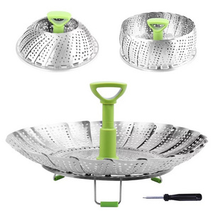 High quality Stainless Steel Bloom Steamer Basket For Vegetable and Fruit Display