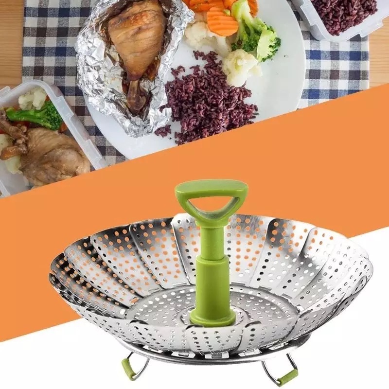 High quality Stainless Steel Bloom Steamer Basket For Vegetable and Fruit Display