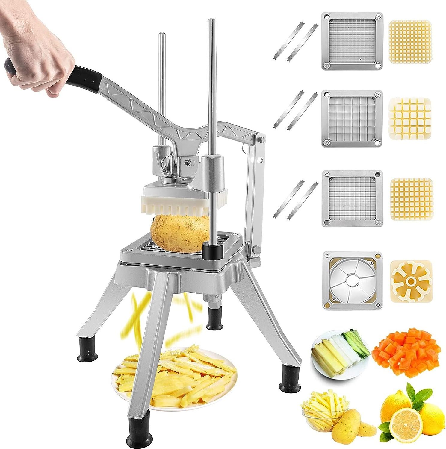 Commercial Vegetable Chopper Stainless Steel French Fry Cutter Potato Dicer