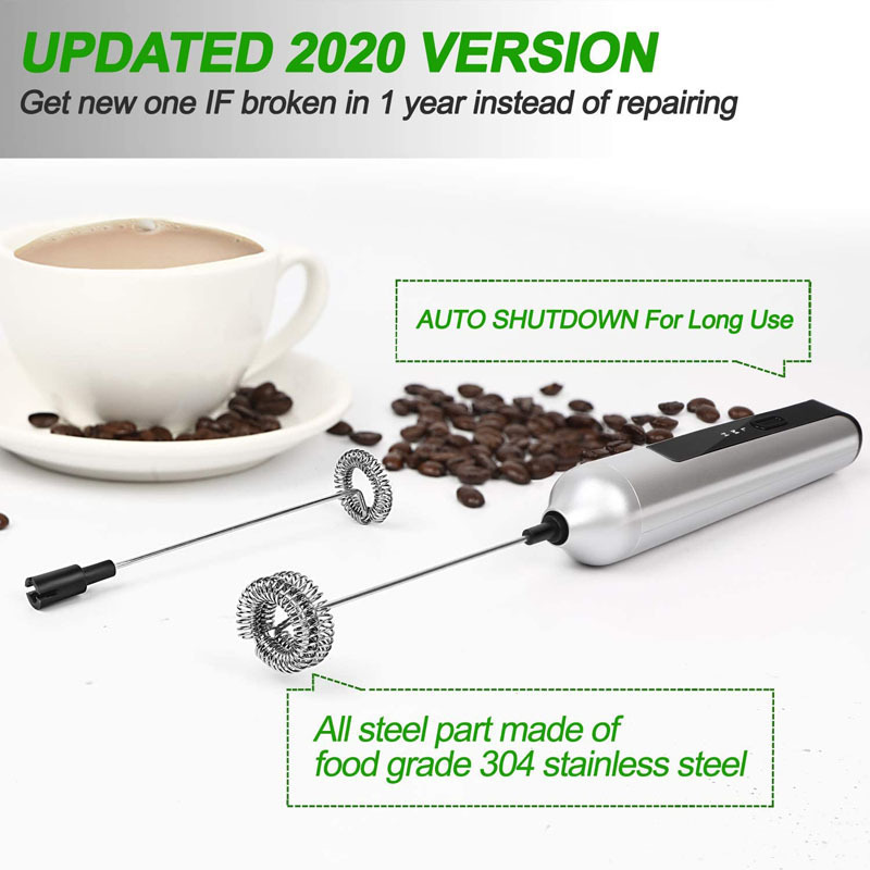 USB Rechargeable Milk Frother Handheld for Coffee, Drink Mixer Hand Frother Wand