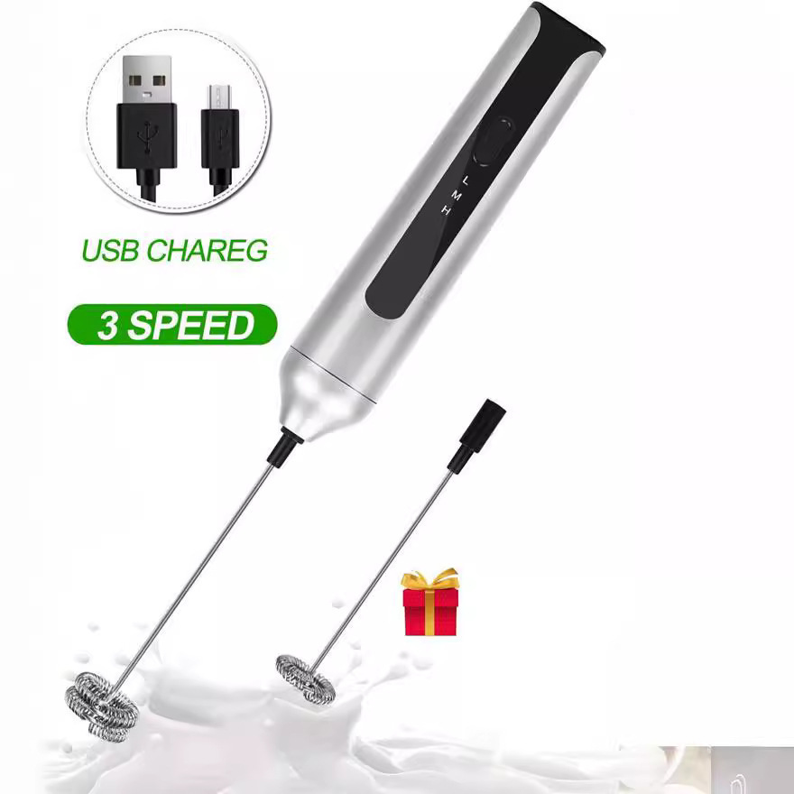 USB Rechargeable Milk Frother Handheld for Coffee, Drink Mixer Hand Frother Wand