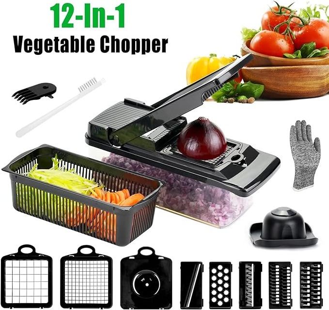 Veggie chopper with Container Food Choppers Onion Chopper Vegetable Slicer Cutter Dicer