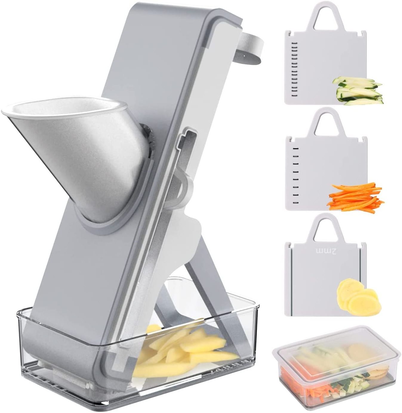 New Arrival High Quality Mandoline Slicer, 4 IN 1 Safe Vegetable Chopper Including Storage Container with Lid