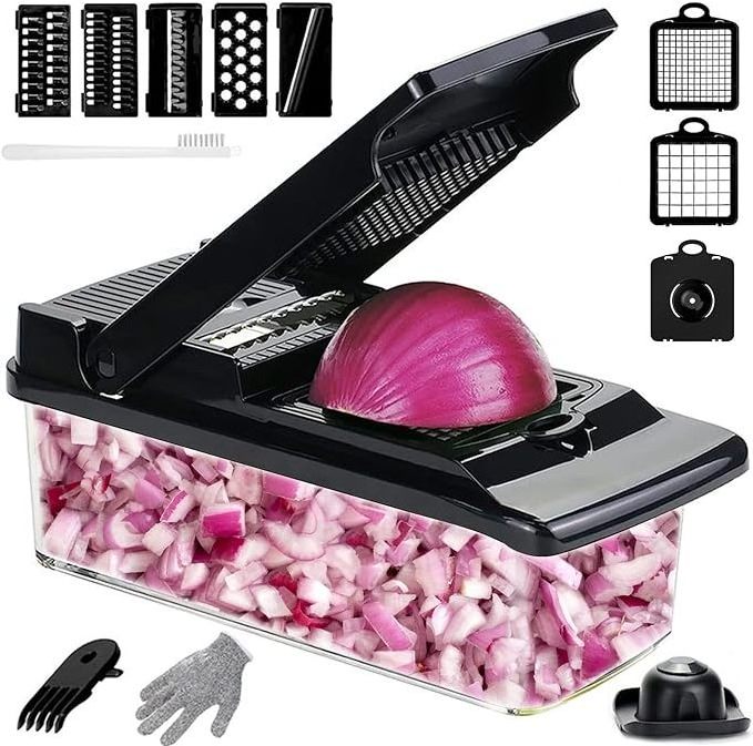 Veggie chopper with Container Food Choppers Onion Chopper Vegetable Slicer Cutter Dicer