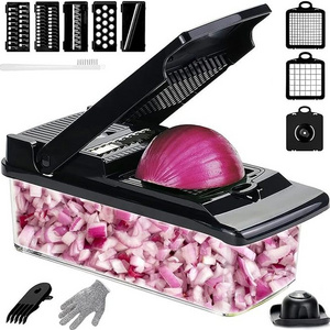 Veggie chopper with Container Food Choppers Onion Chopper Vegetable Slicer Cutter Dicer