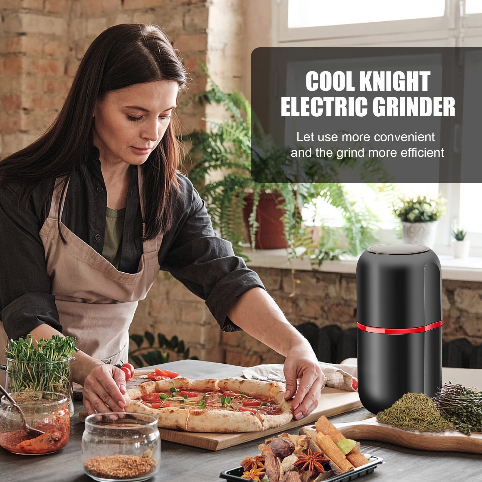 Herb Grinder Large Capacity Fast Electric Spice Herb Coffee Grinder