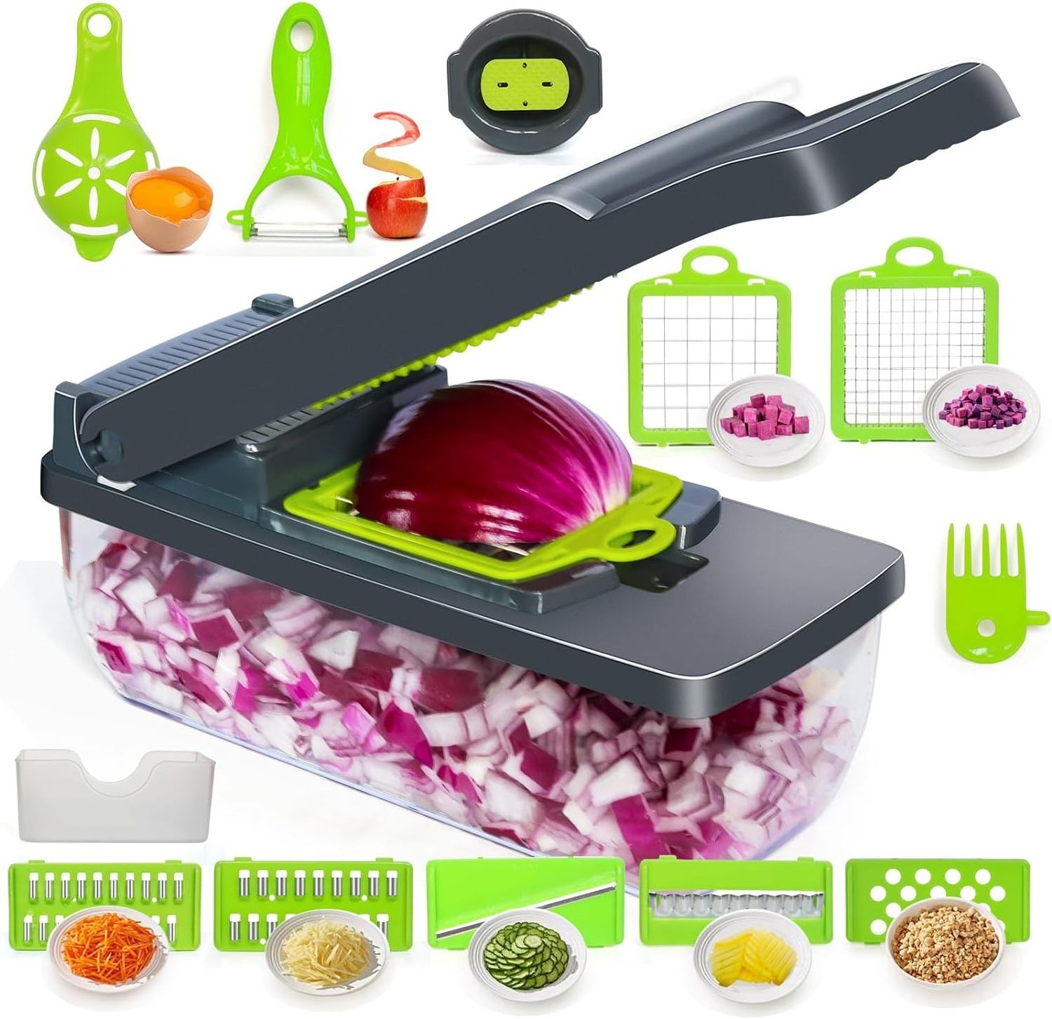 16 in 1 vegetable chopper vegetable slicer chopper potato cutter grinder \ pro onion chopper, multifunction