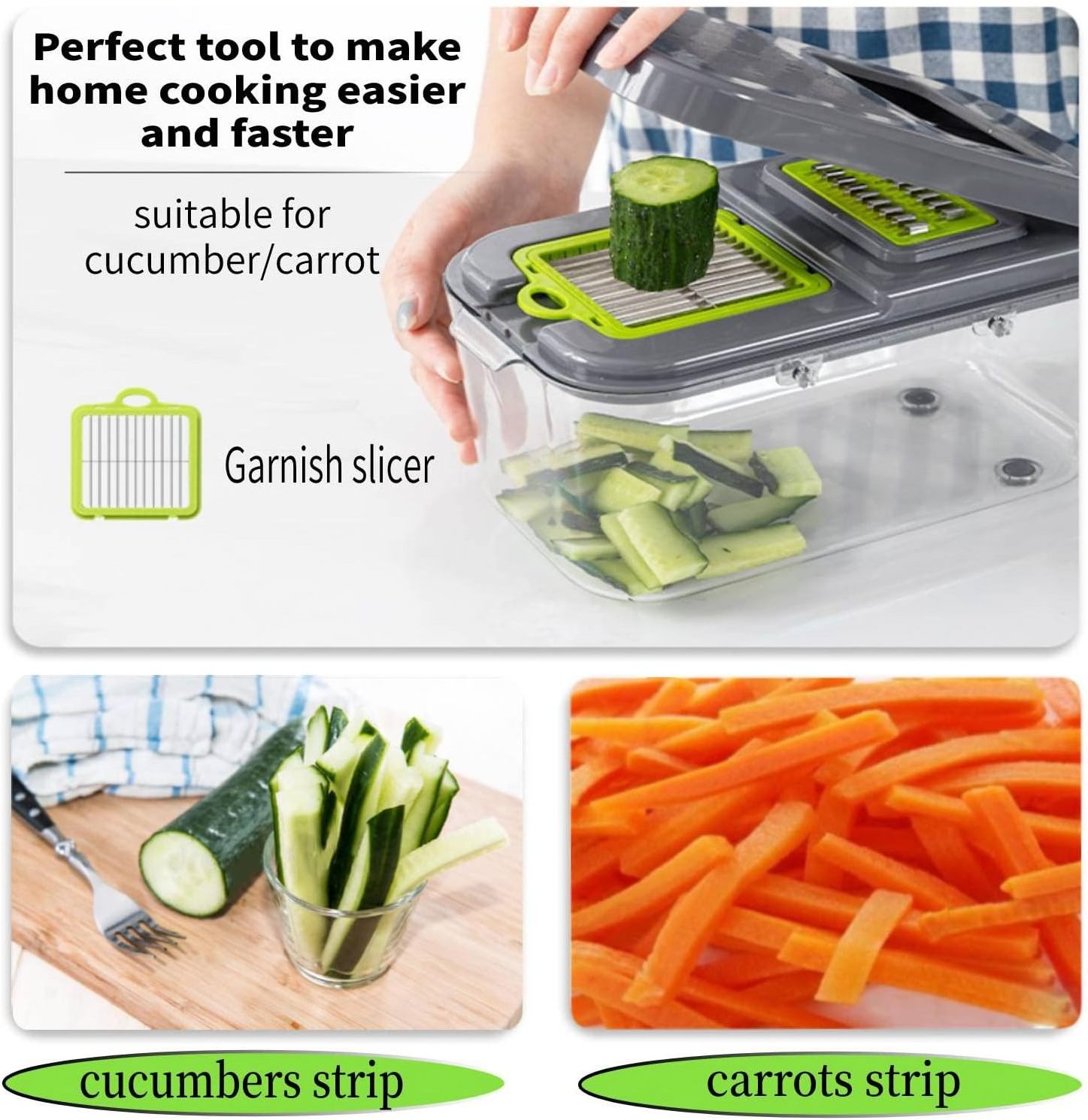 Fullstar Vegetable Chopper Spiralizer Vegetable Slicer Onion Chopper with Container Pro Food Chopper - Slicer Dicer Cutter