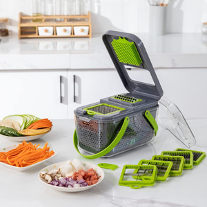 Fullstar Vegetable Chopper Spiralizer Vegetable Slicer Onion Chopper with Container Pro Food Chopper - Slicer Dicer Cutter