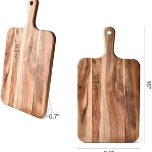 Acacia Wood Cutting Board Wooden Kitchen Chopping Boards Large Charcuterie Board Serving Tray With Handle 16*8.6 inches