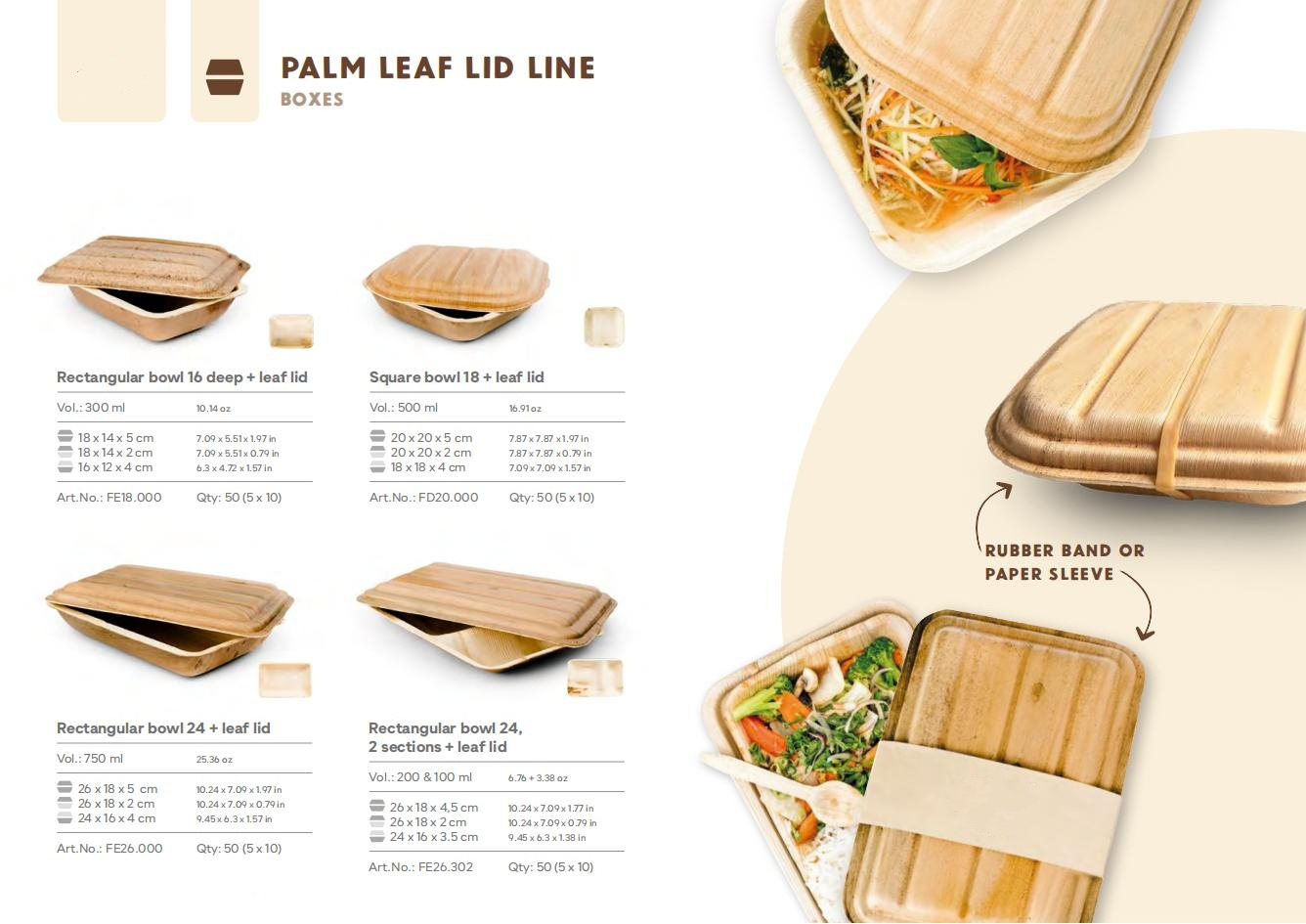 Eco friendly products 2023 palm leaf storage boxes & bins food container customized microwavable plastic food container