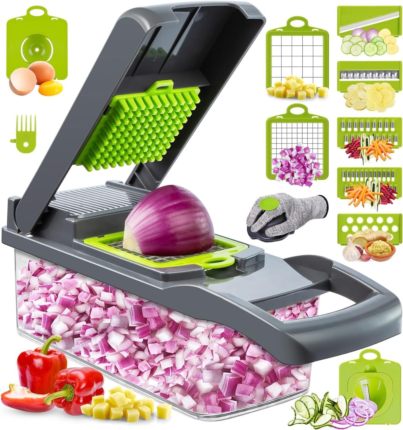 16 in 1 vegetable chopper vegetable slicer chopper potato cutter grinder \ pro onion chopper, multifunction