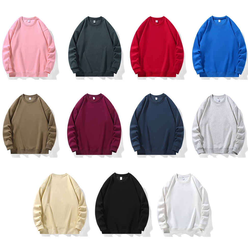 Corded Crew Sweatshirt 100% Polyester New Arrival Polyester Cropped Pullover Crewneck Printed Crewneck Sweatshirt