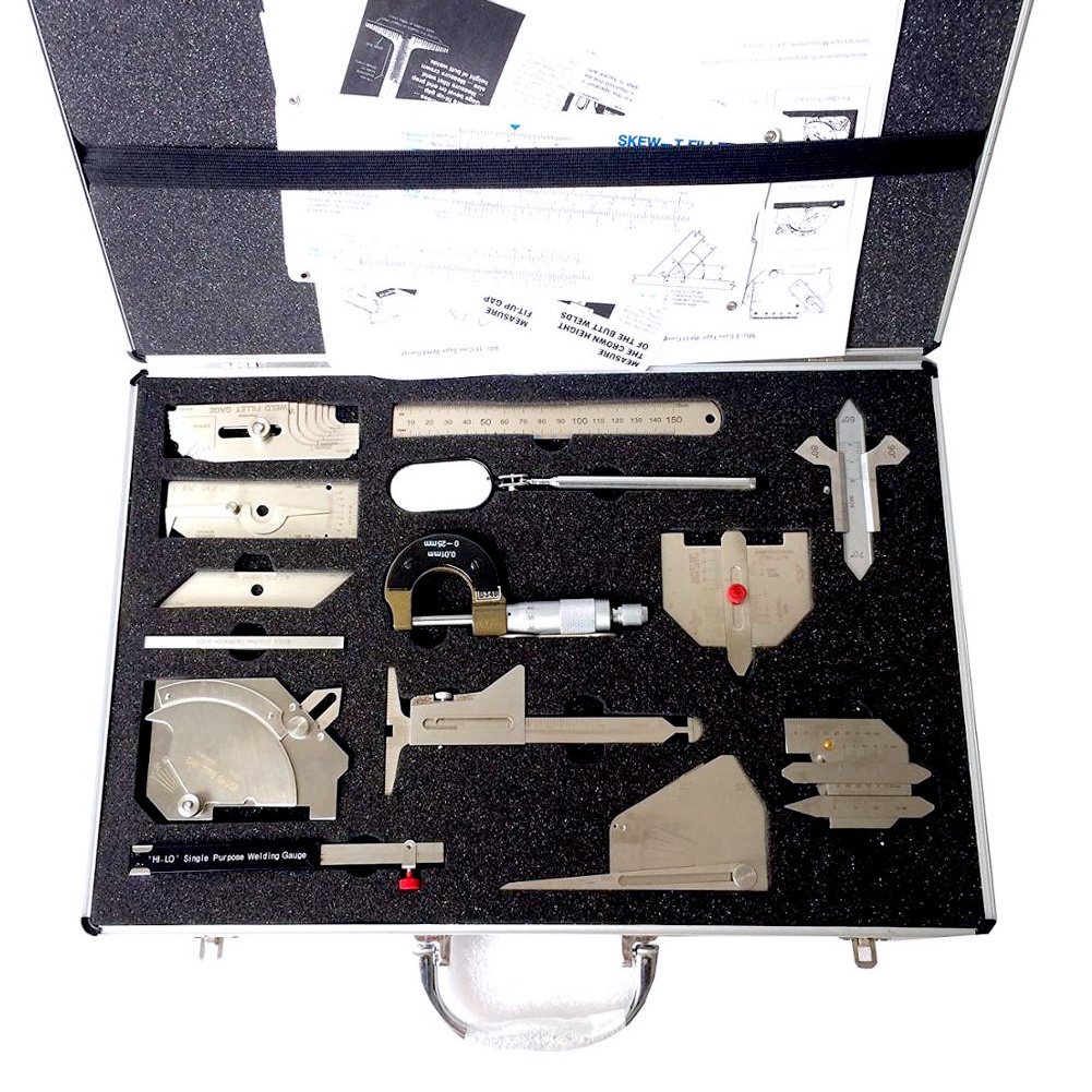 DEM WG041 Inspection Tool Kit C/W Case 14pcs Fillet Welding Set Gage Inspection Welding Gauge